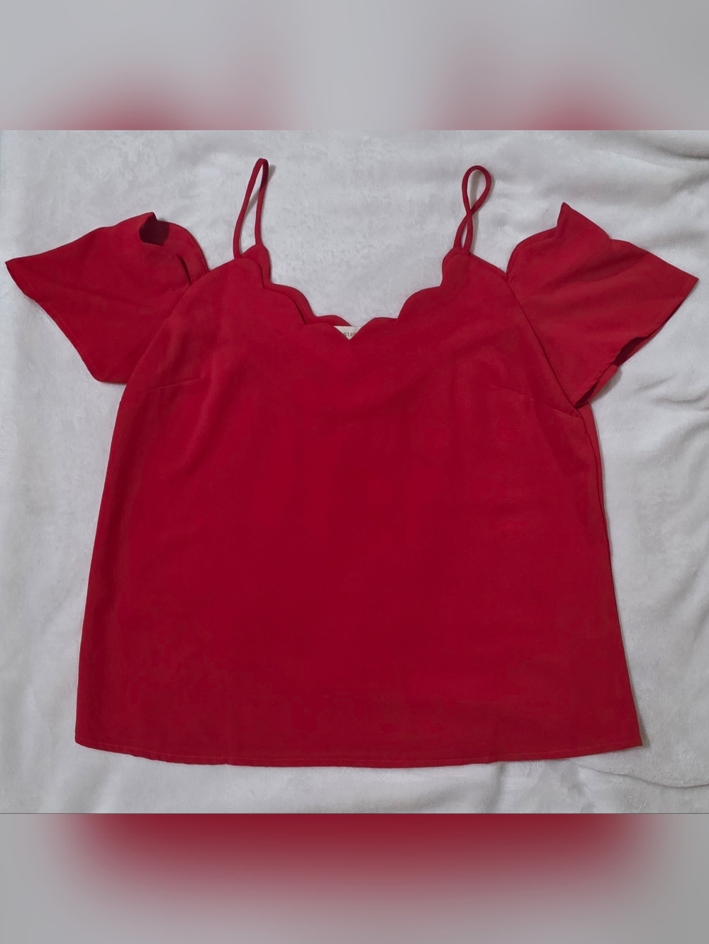 Monteau Los Angeles Red Cold Shouder Blouse Size S